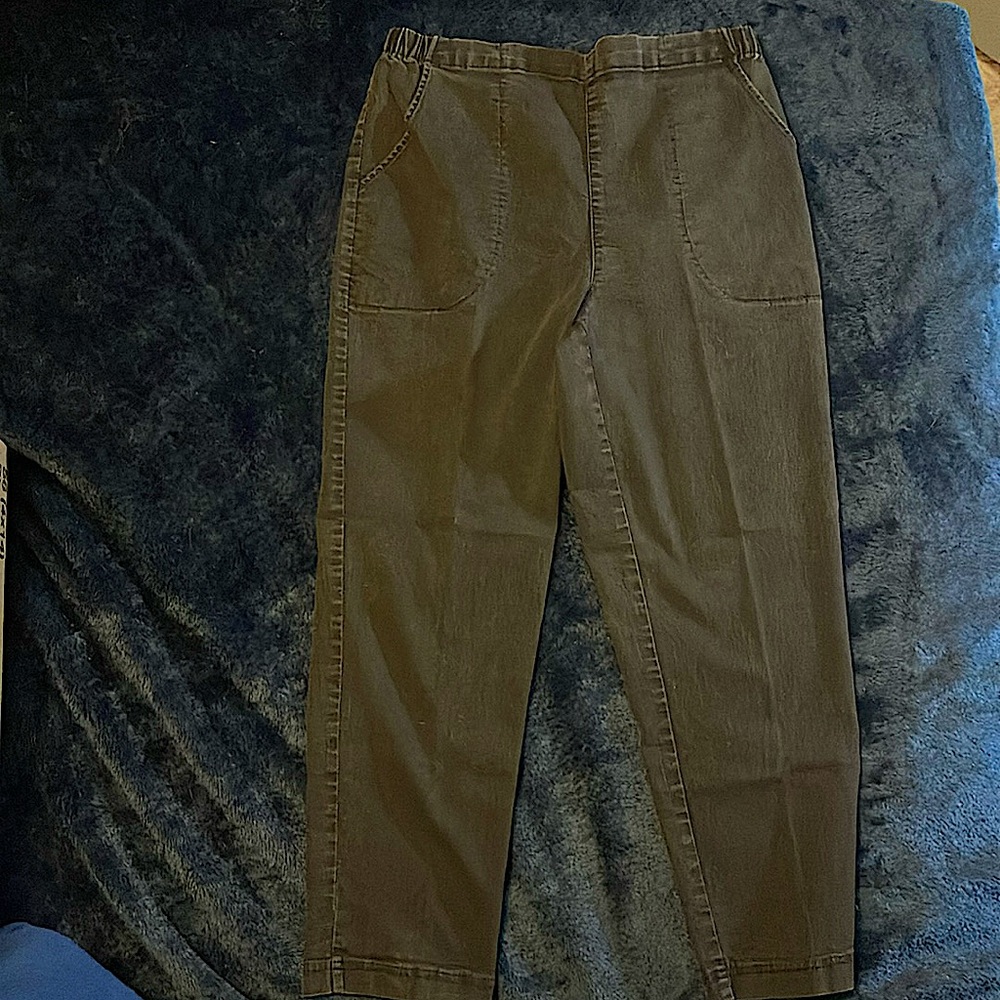 Crofton barrel, women’s black pants petite stretch 16 P short (bin D)